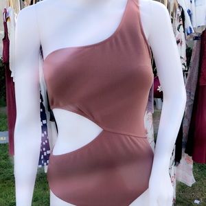 Cut out one piece bathing suit.